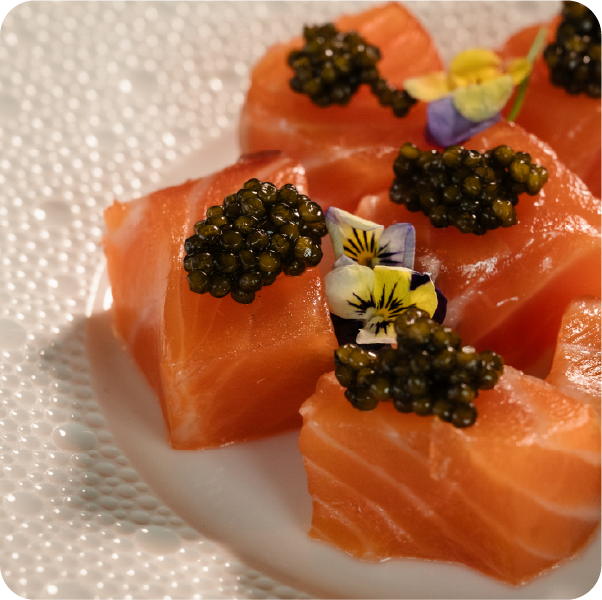 Caviar dishe at the Caviar Bar